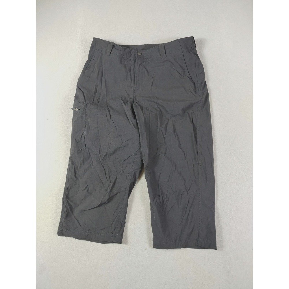LL Bean Capri Pants Womens Medium Black Nylon‎ Stretch Cycling Padded Quick Dry